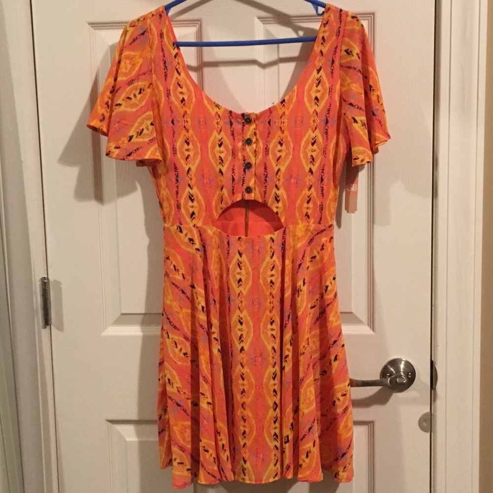 Gianni Bini GB Cutout Front Tribal Print Dress NWT